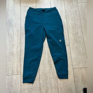 Blue Elastic Cuff Joggers with Tapered Fit